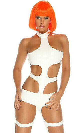 Forplay Sexy Futuristic Fifth Element White Catsuit Costume Leeloo 553462