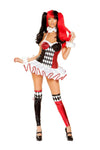 Roma Sexy Joke Lover Harlequin Sequin Romper 3pc Costume 4903