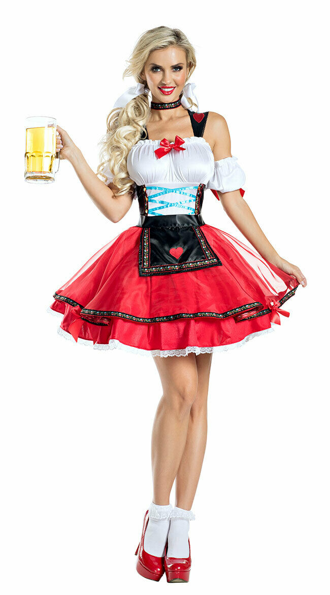 Sexy Party King Oktoberfest Hottie Dress Beer Girl Costume PK1919 S-5X