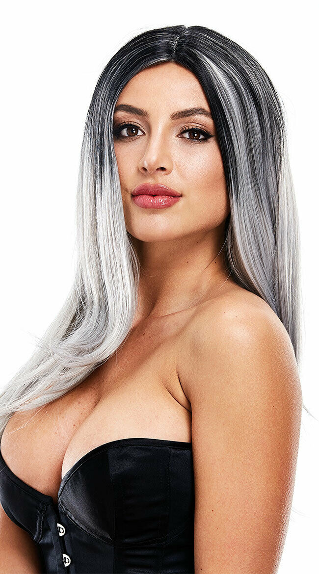 Sexy Hillary Wig Grey Silver - Long Human Like Hair - Pleasure Wigs