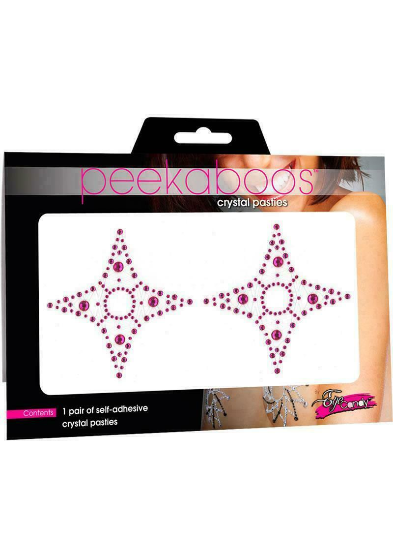 Peekaboo Pasties 4-Point Pink Star Crystal 1 pair PK206