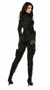 Secret Agent Black Catsuit Costume 3pc Set Elegant Moments 99062