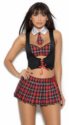 Sexy Teacher's Pet School Girl Red Plaid Dress Costume 3pc Elegant Moments 99076