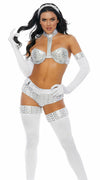 Sexy Forplay Future Is Female Metallic Silver Robot Character Costume 559620