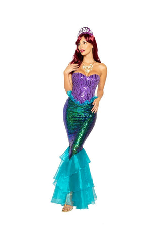 Roma Sexy Majestic Mermaid Aqua & Purple Sequin 3pc Costume 4995