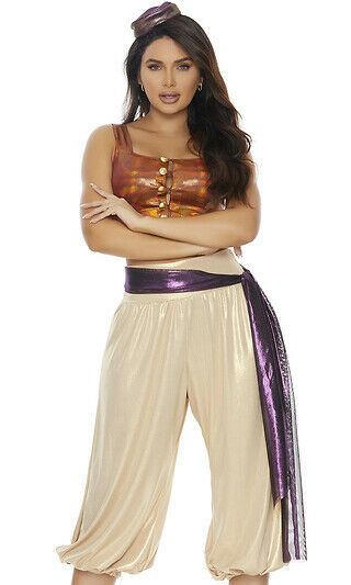 Sexy Forplay Rags to Royal Aladdin 4pc Metallic Gold Costume 550316