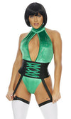 Sexy Forplay Spice Green Bodysuit Cartoon Powerpuff Girl Costume 550318