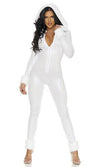 Sexy Forplay On Chill Eskimo White Hooded Catsuit w/ Faux Fur Costume 550324