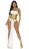 Sexy Forplay Felling Godly White & Gold Goddess Bodysuit Costume 550346