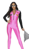 Sexy Forplay ZOOM! Pink Race Car Driver Catsuit Costume 550348