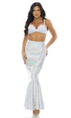 Sexy Forplay Sea's Candy Mermaid Metallic Silver & White 2pc Costume 550354