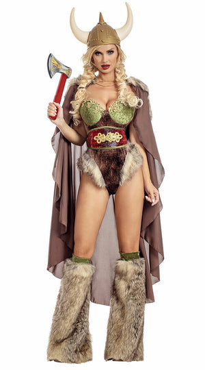 Sexy Party King Valhalla Honey Viking Warrior Velvet Bodysuit Costume PK2013