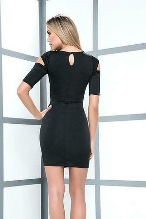 Mapale Sexy Lace-up Sides Black Dress Clubwear 4507