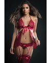 G World Intimates Open Flyaway Lace Babydoll 3pc Set OS ~ Black or Red