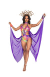 Roma Sexy Mesmerizing Medusa Purple & Iridescent 2pc Costume 5045