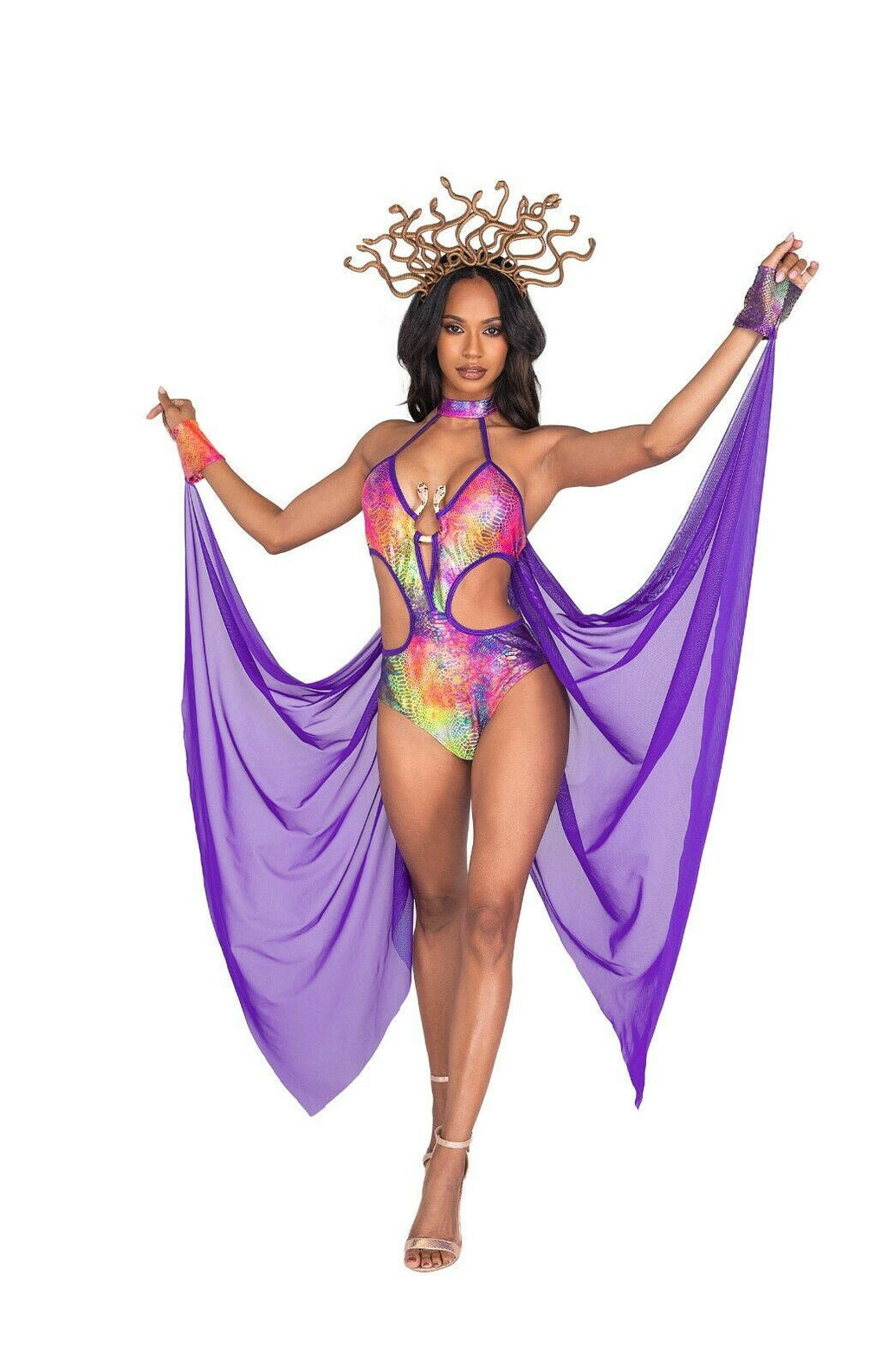 Roma Sexy Mesmerizing Medusa Purple & Iridescent 2pc Costume 5045