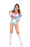 Roma Sexy Gingham Kansas Girl Bodysuit 4pc Dorothy Wizard of Oz Costume 5055