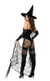 Roma Sexy Playboy Wicked Witch Black Vinyl & Web Mesh Bodysuit 3pc Costume PB113