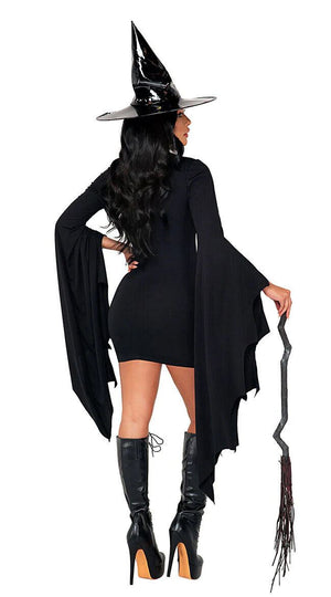 Roma Midnight Coven Witch Black Dress w/ Hat Costume 5076