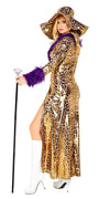 Roma Sweet Mama Pimp Gold Leopard Print Deluxe 3pc Costume 5137