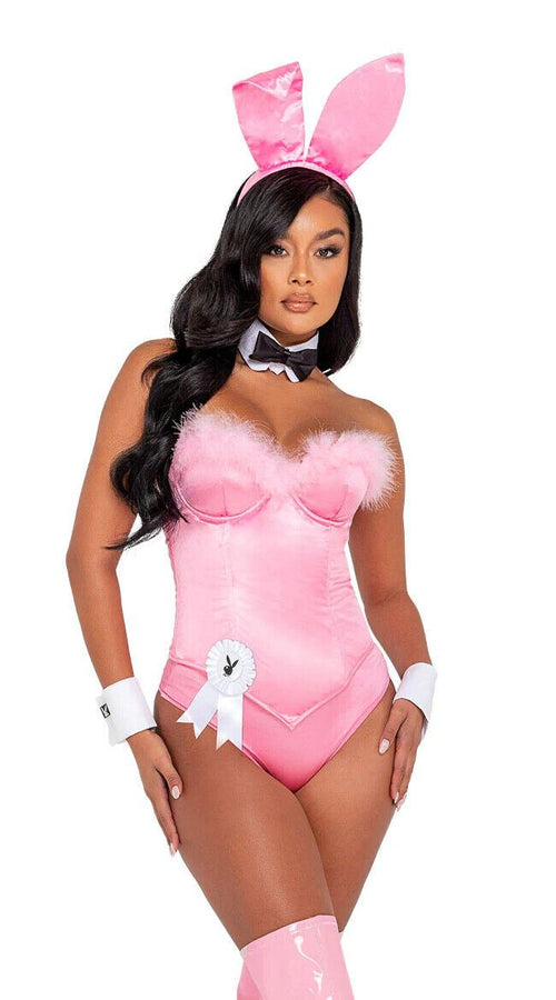 Pink Bunny Marabou Lingerie Set main image 1