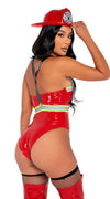 Roma Sexy Playboy Smokin' Hot Firegirl Firefighter Red Bodysuit Costume PB136