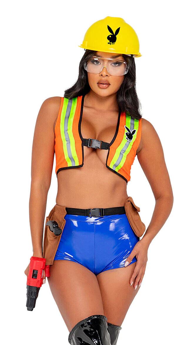 Roma Sexy Playboy Construction Cutie 4pc Handyman Costume PB143