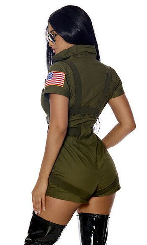 Sexy Forplay Elevated Fighter Pilot Olive Green Romper Top Gun Costume Kali Kouture Boutique Sexy Forplay Elevated Fighter Pilot Olive Green Romper Top Gun Costume Kali Kouture Boutique
