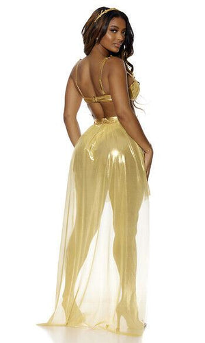 Sexy Forplay Oh My Goddess Metallic Gold 4pc Costume 552949