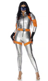 Sexy Forplay Out of This World Astronaut Metallic Silver Catsuit Costume 552939