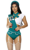 Sexy Forplay Scout Me Out Girl Scout Green & White Bodysuit Costume 551519