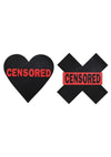 Eye Candy Peekaboo Pasties Censored Hearts & X's 2 Pair PK357