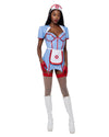 Roma Retro Nurse 4pc Blue & Red Vinyl Dress Costume 6180