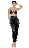 Sexy Forplay Cumbia Latin Queen 4pc Celebrity Performer Black Costume 553144