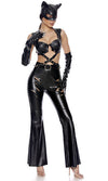 Sexy Forplay On The Prowl Black Faux Leather 6pc Catwoman Costume 553165