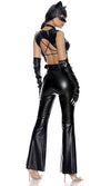 Sexy Forplay On The Prowl Black Faux Leather 6pc Catwoman Costume 553165