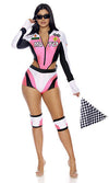 Sexy Forplay Moto Mami Pink Motocross Racer 5pc Driver Costume 553177
