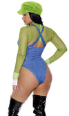 Sexy Forplay Level Up Video Game Character Luigi 4pc Costume 553173