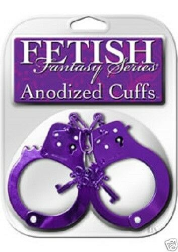 Fetish Fantasy Purple Anodized Hand Cuffs Bondage Role Play