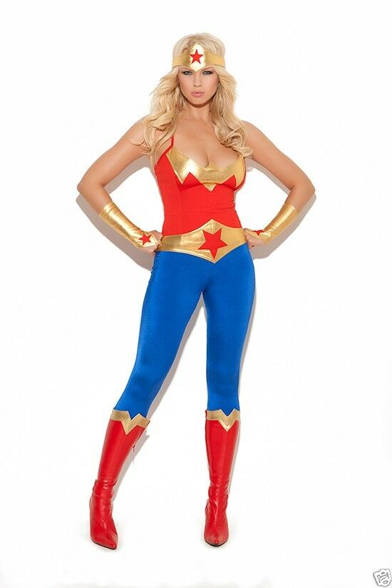 Sexy Super Hero Wonder Woman Costume 5pc Elegant Moments