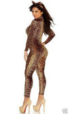 Sexy Forplay Kitty Kat Cat Leopard Catsuit Jumpsuit Costume 2pc 553437