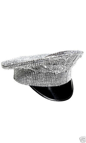 Sexy Bling Silver Rhinestone Patrol Cop Hat by Forplay