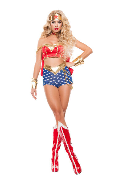 Sexy Starline Star Power Wonder Woman Superhero 5pc Costume #S5165