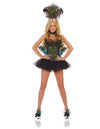 Sexy Starline Peacock Feathered Corset Dress 5pc Deluxe Costume T1017