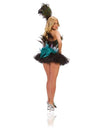 Sexy Starline Peacock Feathered Corset Dress 5pc Deluxe Costume T1017