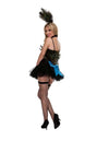 Sexy Starline Exotic Peacock Feathered  Black 4pc Costume S2152