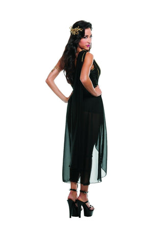 Sexy Starline Dark Roman Goddess Black Dress 2pc Costume S3278