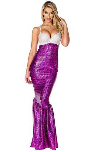 Forplay Sexy Ocean Opulence Mermaid Metallic Purple & Rhinestone Costume 555114