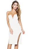 Forplay Double Zip Strapless Midi Dress ~ White or Black
