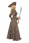 Roma Pirate Captain Mini Dress & Faux Leather Trench Coat Deluxe Costume 4242